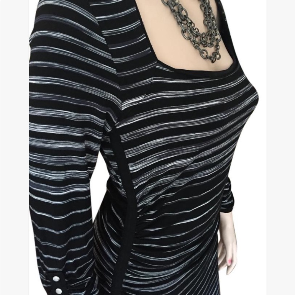 WHBM striped ruched knit dress GUC